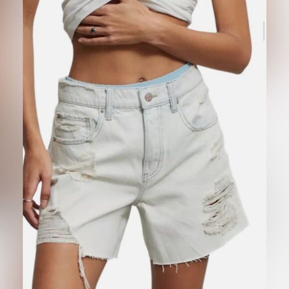 BDG Pants - NWT- BDG Urban Outfitters Dropped Rise Distressed Jean Denim Shorts Size 27